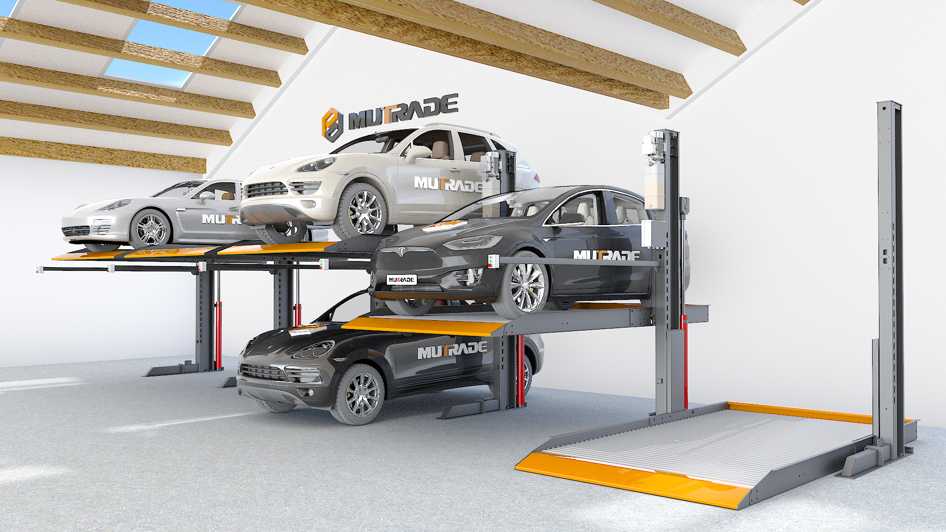 muntrade china car parking lift 2 cars double parking space car stacker manufacturer